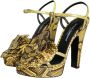 Dolce & Gabbana Gele exotische leren enkelband hakken sandalen schoenen Multicolor Dames - Thumbnail 3