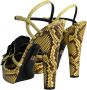 Dolce & Gabbana Gele exotische leren enkelband hakken sandalen schoenen Multicolor Dames - Thumbnail 4