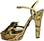 Dolce & Gabbana Gele exotische leren enkelband hakken sandalen schoenen Multicolor Dames - Thumbnail 5