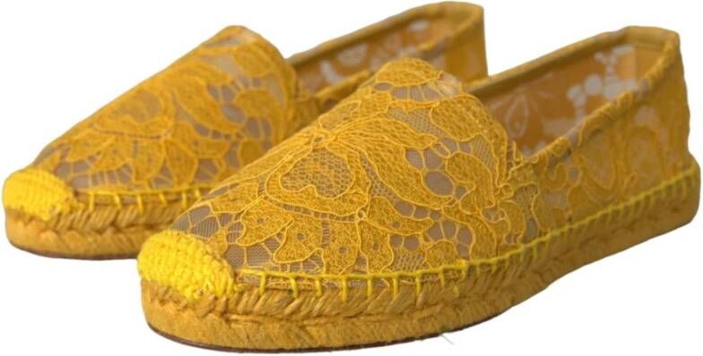 Dolce & Gabbana Gele Kant Espadrille Loafers Schoenen Yellow Dames