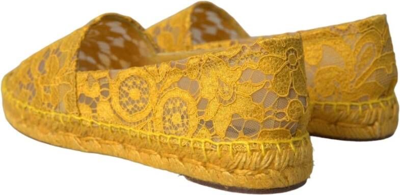 Dolce & Gabbana Gele Kant Espadrille Loafers Schoenen Yellow Dames