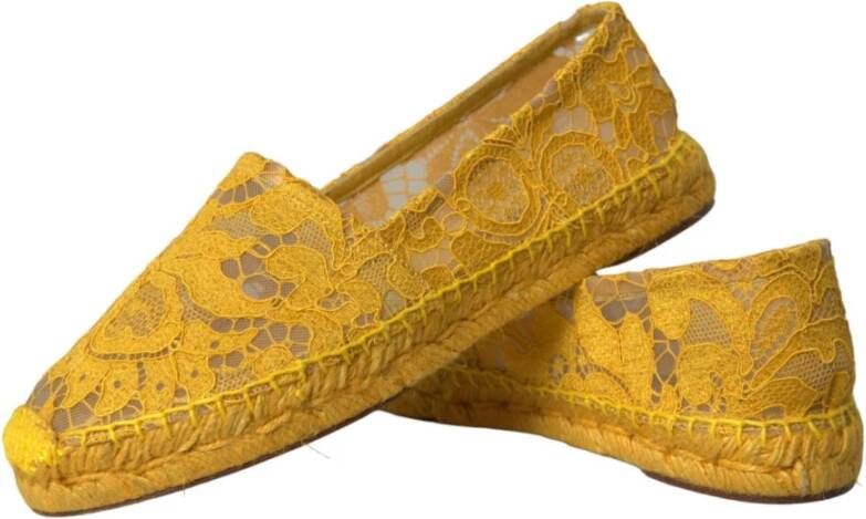 Dolce & Gabbana Gele Kant Espadrille Loafers Schoenen Yellow Dames