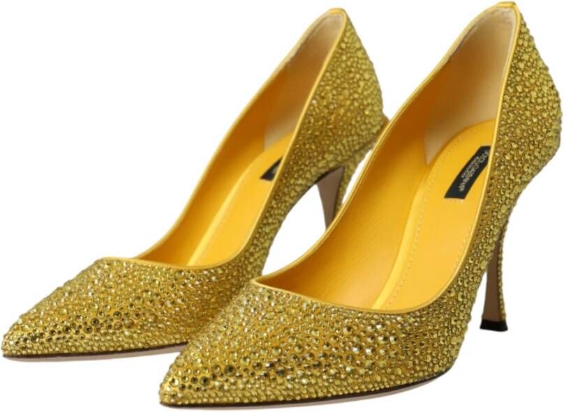 Dolce & Gabbana Gele Kristal Hakken Pumps Schoenen Yellow Dames