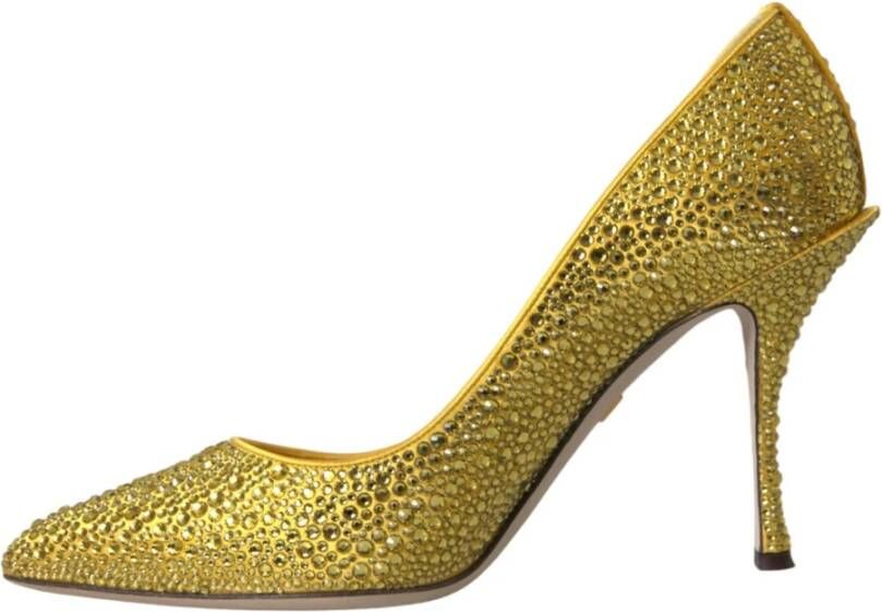 Dolce & Gabbana Gele Kristal Hakken Pumps Schoenen Yellow Dames