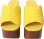 Dolce & Gabbana Gele Leren Houten Sleehak Sandalen Yellow Dames - Thumbnail 2