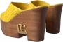 Dolce & Gabbana Gele Leren Houten Sleehak Sandalen Yellow Dames - Thumbnail 4