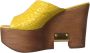 Dolce & Gabbana Gele Leren Houten Sleehak Sandalen Yellow Dames - Thumbnail 5