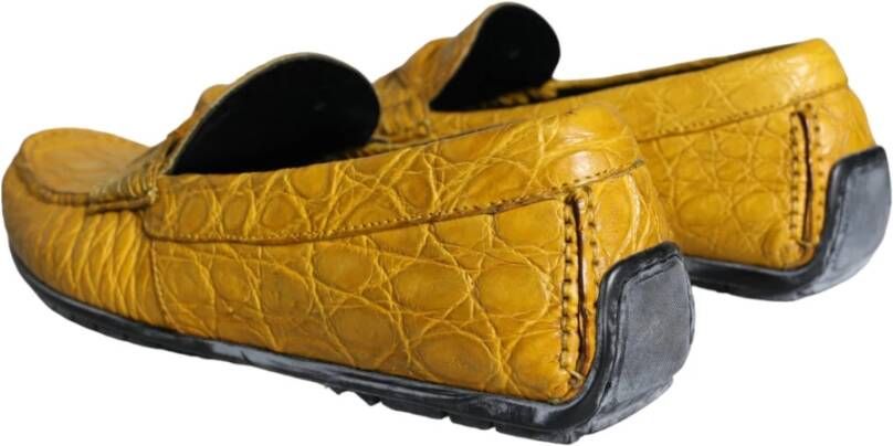 Dolce & Gabbana Gele Leren Loafer Schoenen Yellow Heren