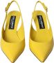 Dolce & Gabbana Gele Leren Slingback Hakken Schoenen Yellow Dames - Thumbnail 2