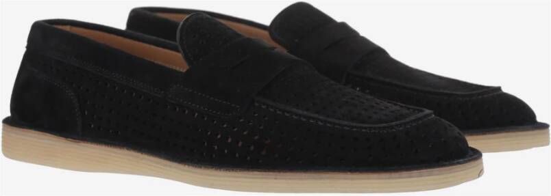 Dolce & Gabbana Geperforeerde leren loafers Zwart Ronde neus Black Heren