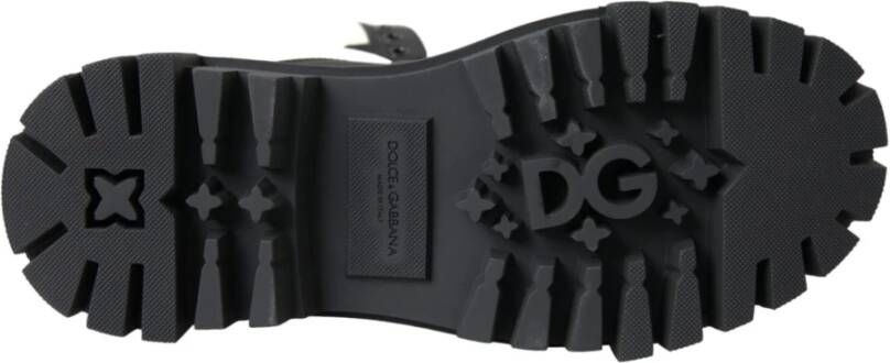 Dolce & Gabbana Gepolsterde Trekkinglaarzen Schwarz Wei Black Dames