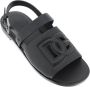 Dolce & Gabbana Gestikte DG Logo Sandalen Black Heren - Thumbnail 4