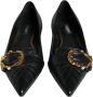 Dolce & Gabbana Zwarte leren puntige flats met messing gesp Black Dames - Thumbnail 2