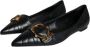 Dolce & Gabbana Zwarte leren puntige flats met messing gesp Black Dames - Thumbnail 3