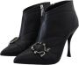 Dolce & Gabbana Zwarte Devotion Gewatteerde Gespte Enkellaarzen Schoenen Black Dames - Thumbnail 3