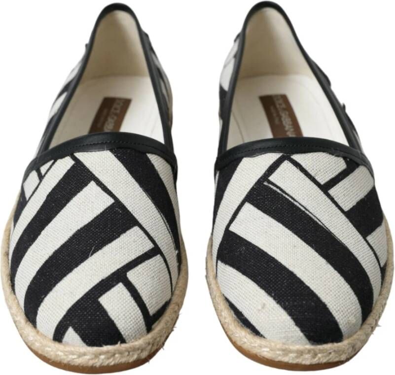 Dolce & Gabbana Gestreepte Canvas Espadrilles Stijlvolle Charme Black Heren