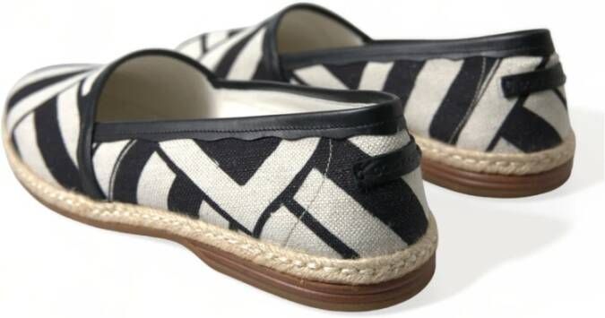 Dolce & Gabbana Gestreepte Canvas Espadrilles Stijlvolle Charme Black Heren