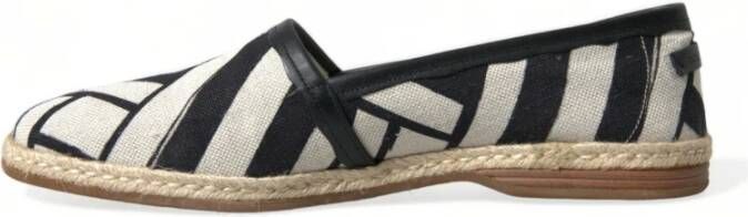 Dolce & Gabbana Gestreepte Canvas Espadrilles Stijlvolle Charme Black Heren