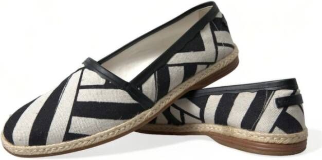 Dolce & Gabbana Gestreepte Canvas Espadrilles Stijlvolle Charme Black Heren