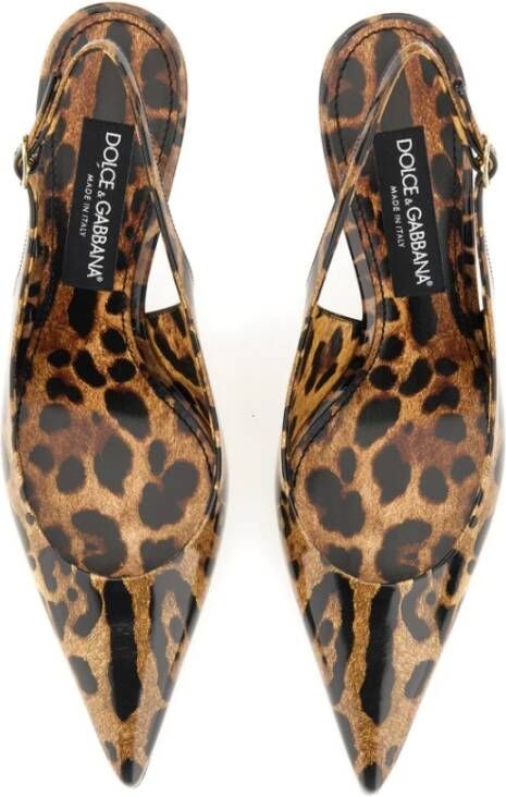 Dolce & Gabbana Gevlekte Print Leren Slingback Pumps Multicolor Dames