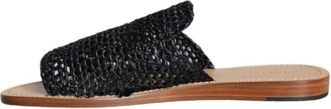 Dolce & Gabbana Gevlochten Raffia Slides in Beige Black Heren