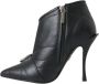 Dolce & Gabbana Velvet Enkellaarzen met Vintage Gesp Black Dames - Thumbnail 11