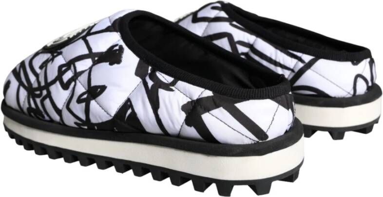 Dolce & Gabbana Gewatteerde Logo Slides Sandalen Black Heren