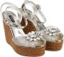 Dolce & Gabbana Geweven sleehak sandalen met juweelversiering Gray Dames - Thumbnail 8