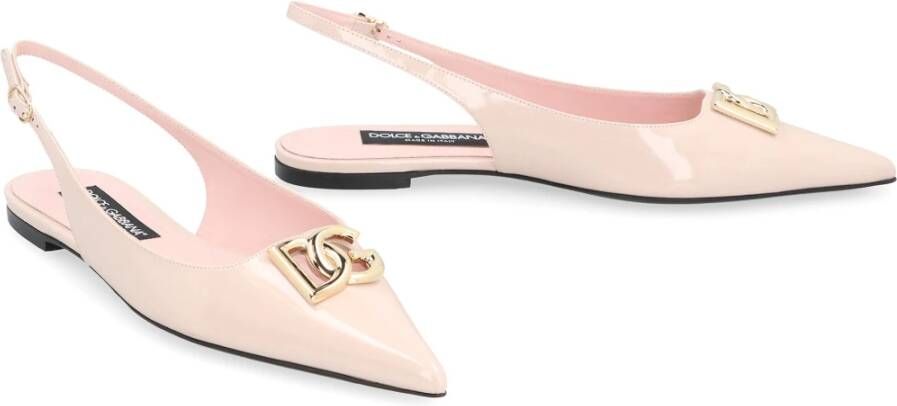 Dolce & Gabbana Glanzend leren slingback pumps Pink Dames