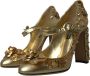 Dolce & Gabbana Gouden Kristal Mary Janes Pumps Schoenen Yellow Dames - Thumbnail 11