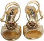 Dolce & Gabbana Gouden Devotie Stiletto Hakken Sandalen Yellow Dames - Thumbnail 2