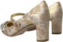 Dolce & Gabbana Gouden Jacquard Mary Janes Pumps Schoenen Yellow Dames - Thumbnail 4