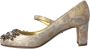 Dolce & Gabbana Gouden Jacquard Mary Janes Pumps Schoenen Yellow Dames - Thumbnail 5