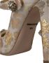 Dolce & Gabbana Gouden Jacquard Mary Janes Pumps Schoenen Yellow Dames - Thumbnail 4