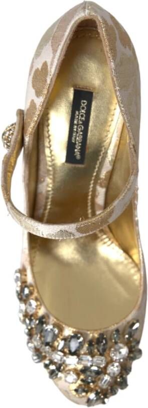 Dolce & Gabbana Gouden Jacquard Mary Janes Pumps Schoenen Yellow Dames