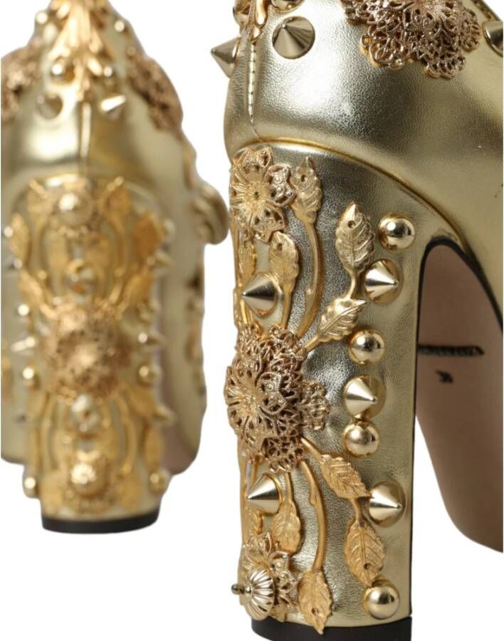 Dolce & Gabbana Gouden Kristal Mary Janes Pumps Schoenen Yellow Dames