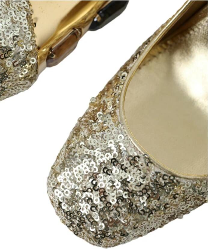 Dolce & Gabbana Gouden Kristal Pailletten Hakken Pumps Yellow Dames