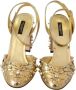 Dolce & Gabbana Gouden Kristal Studs Leren Slingback Sandalen Yellow Dames - Thumbnail 5