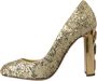 Dolce & Gabbana Gouden Kristal Pailletten Hakken Pumps Yellow Dames - Thumbnail 5