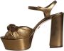 Dolce & Gabbana Bronze Leather Ankle Strap Platform Sandals Shoes Bruin Dames - Thumbnail 5