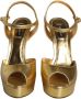 Dolce & Gabbana Gouden Leren Plateau Sandalen Yellow Dames - Thumbnail 2