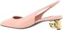 Dolce & Gabbana Gouden Logo Hak Leren Pumps Pink Dames - Thumbnail 9