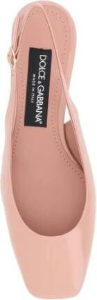 Dolce & Gabbana Gouden Logo Hak Leren Pumps Pink Dames