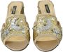 Dolce & Gabbana Gouden Pailletten Leren Hakken Sandalen Yellow Dames - Thumbnail 2