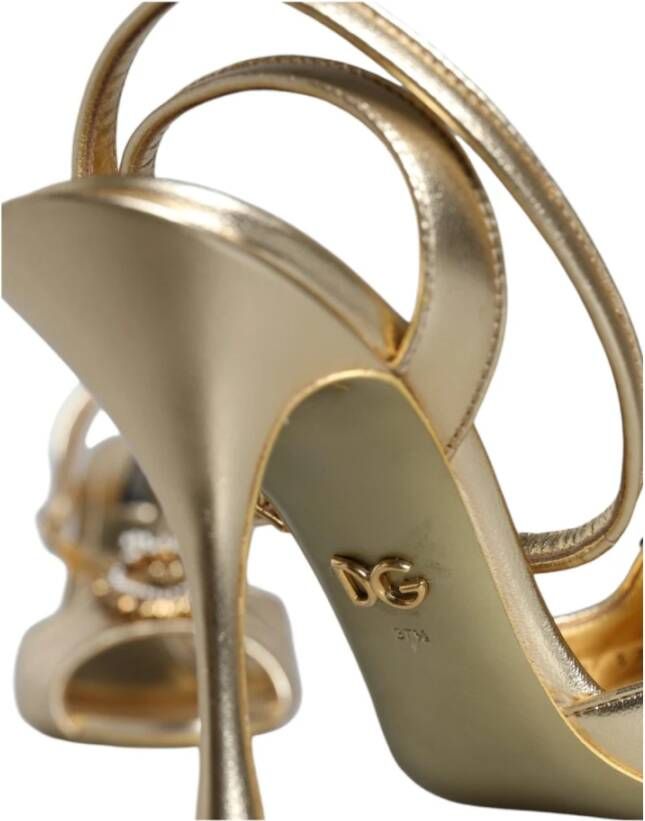 Dolce & Gabbana Gouden Stiletto Hakken Sandalen Yellow Dames