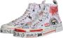 Dolce & Gabbana Graffiti Print High Top Sneakers White Heren - Thumbnail 4