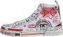 Dolce & Gabbana Graffiti Print High Top Sneakers White Heren - Thumbnail 6