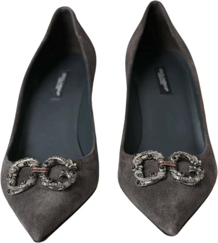 Dolce & Gabbana Grijze Suede Bellucci Hakken Pumps Gray Dames