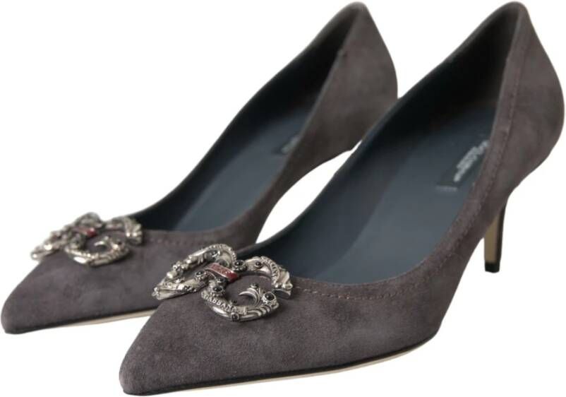 Dolce & Gabbana Grijze Suede Bellucci Hakken Pumps Gray Dames