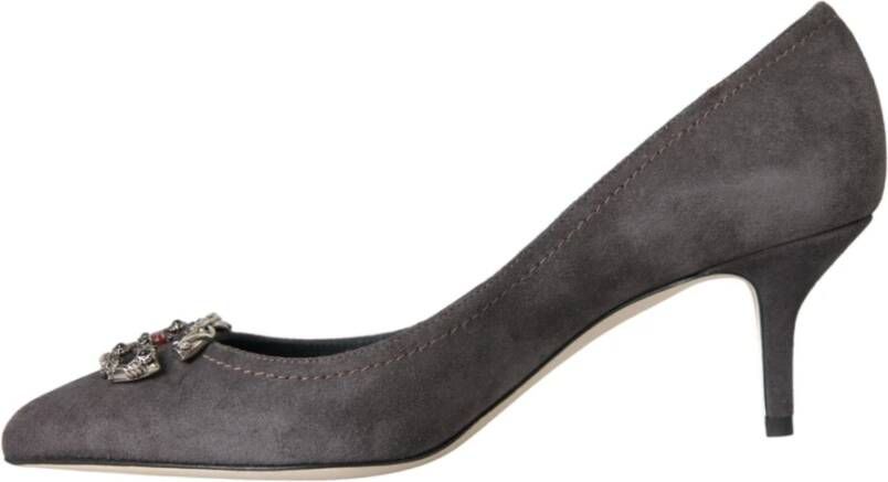 Dolce & Gabbana Grijze Suede Bellucci Hakken Pumps Gray Dames